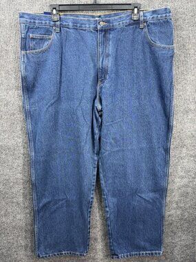 Vintage Basic Editions Jeans Mens 46x30 Blue Denim Regular Fit Straight Leg NEW
